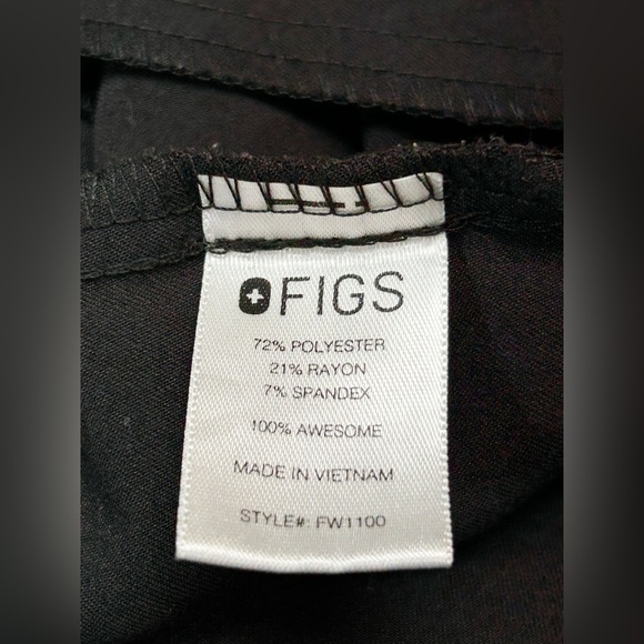 Figs Casma Three-Pocket Scrub Top Black Size XL - Picture 10 of 11